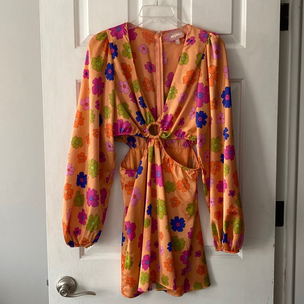 Show Me Your MuMu Go Out Cut Out Mini Dress in Poppin Poppy